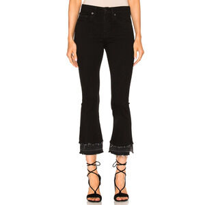 RAG & BONE Crop Flare Double Hem Ankle Fray Jeans Coal Revolve FWRD 25 $275